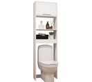 Meuble Wc Blanc 1 Abattant 182 Cm 4 Niches