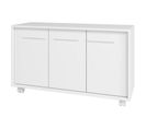 Buffet Blanc 3 Portes 3 Niches Sur Roulettes Line