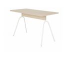 Bureau Pieds Métalliques Arc Chêne Et Blanc L 120 H 75 P 60 Cm