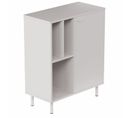 Armoire Basse De Bureau Blanche 1 Porte 5 Niches L 60 H 76.5 P 30 Cm