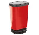 Poubelle De Cuisine À Pédale Jive 40l Effet Métal Rouge