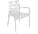 Chaise Design Blanche Avec Accoudoirs Dentelle