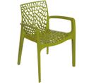 Chaise Design Verte Anis Avec Accoudoirs Dentelle