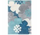 Tapis De Salon Floral En Polyester - Bleu - 160x230 Cm