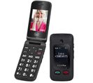 Téléphone à Clapet Senior Trevi Flex Plus 55 Noir - Larges Touches Et Bouton Sos