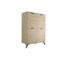 Vaisselier Haut 4 Portes Effet Bois - L106 Cm