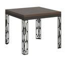 Table Extensible 90x90/180 Cm Ghiblilibra Noyer Cadre Anthracite