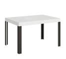 Table Extensible 90x130/234 Cm Linea Frêne Blanc Cadre Anthracite