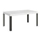 Table Extensible 90x160/264 Cm Linea Frêne Blanc Cadre Anthracite