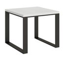 Table Extensible 90x90/180 Cm Tecnolibra Frêne Blanc Cadre Anthracite