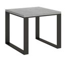 Table Extensible 90x90/180 Cm Tecnolibra Ciment Cadre Anthracite