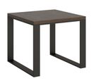 Table Extensible 90x90/180 Cm Tecnolibra Noyer Cadre Anthracite