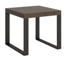 Table Extensible 90x90/246 Cm Tecno Noyer Cadre Anthracite