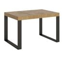 Table Extensible 90x130/234 Cm Tecno Chêne Nature Cadre Anthracite