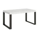 Table Extensible 90x160/264 Cm Tecno Frêne Blanc Cadre Anthracite