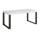 Table Extensible 90x180/284 Cm Tecno Frêne Blanc Cadre Anthracite