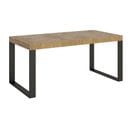 Table Extensible 90x180/284 Cm Tecno Chêne Nature Cadre Anthracite
