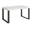 Table Extensible 90x160/420 Cm Tecno Frêne Blanc Cadre Anthracite