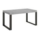 Table Extensible 90x160/420 Cm Tecno Ciment Cadre Anthracite