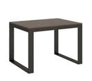 Table Extensible 90x120/224 Cm Tecno Evolution Noyer Cadre Anthracite