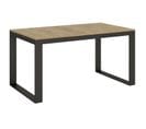 Table Extensible 90x160/264 Cm Tecno Evolution Chêne Nature Cadre Anthracite