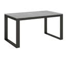 Table Extensible 90x160/264 Cm Tecno Evolution Ciment Cadre Anthracite