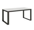 Table Extensible 90x180/284 Cm Tecno Evolution Frêne Blanc Cadre Anthracite