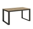 Table Extensible 90x160/420 Cm Tecno Evolution Chêne Nature Cadre Anthracite