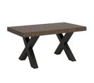 Table Extensible 90x160/264 Cm Traffic Noyer Cadre Anthracite