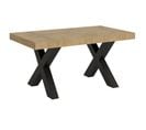 Table Extensible 90x160/420 Cm Traffic Chêne Nature Cadre Anthracite