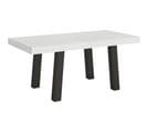 Table Extensible 90x180/440 Cm Bridge Frêne Blanc Cadre Anthracite