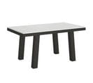 Table Extensible 90x160/420 Cm Bridge Evolution Frêne Blanc Cadre Anthracite