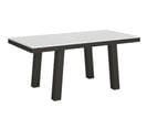 Table Extensible 90x180/440 Cm Bridge Evolution Frêne Blanc Cadre Anthracite