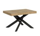 Table Extensible 90x130/234 Cm Volantis Chêne Nature Cadre Anthracite