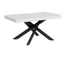 Table Extensible 90x160/264 Cm Volantis Frêne Blanc Cadre Anthracite