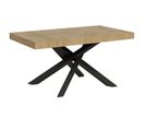 Table Extensible 90x160/264 Cm Volantis Chêne Nature Cadre Anthracite