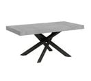 Table Extensible 90x180/284 Cm Volantis Ciment Cadre Anthracite