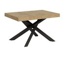 Table Extensible 90x130/390 Cm Volantis Chêne Nature Cadre Anthracite