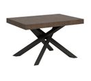 Table Extensible 90x130/390 Cm Volantis Noyer Cadre Anthracite