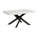 Table Extensible 90x160/420 Cm Volantis Frêne Blanc Cadre Anthracite