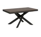 Table Extensible 90x160/264 Cm Volantis Evolution Noyer Cadre Anthracite