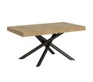 Table Extensible 90x160/264 Cm Famas Chêne Nature Cadre Anthracite