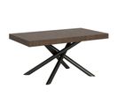 Table Extensible 90x160/264 Cm Famas Noyer Cadre Anthracite