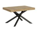 Table Extensible 90x130/390 Cm Famas Chêne Nature Cadre Anthracite