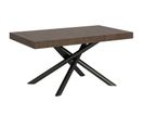 Table Extensible 90x160/420 Cm Famas Noyer Cadre Anthracite