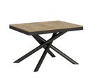 Table Extensible 90x120/224 Cm Famas Evolution Chêne Nature Cadre Anthracite