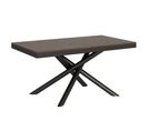 Table Extensible 90x160/264 Cm Famas Evolution Noyer Cadre Anthracite