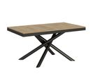 Table Extensible 90x160/420 Cm Famas Evolution Chêne Nature Cadre Anthracite