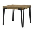 Table Extensible 90x90/246 Cm Rio Chêne Nature Cadre Anthracite