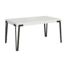 Table Extensible 90x160/264 Cm Rio Frêne Blanc Cadre Anthracite